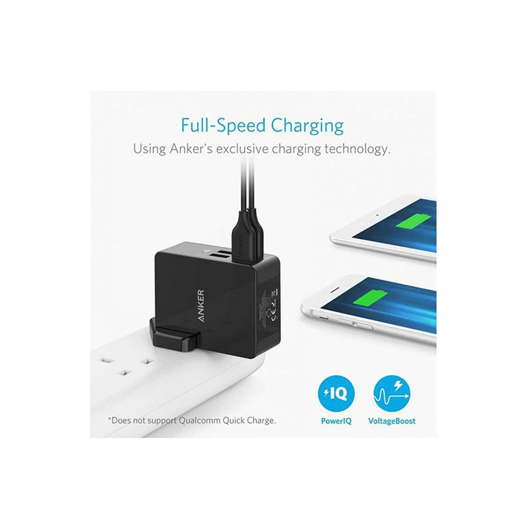 Anker Power Port 4 Lite Travel Adapter -  Black in Qatar Anker Power Port 4 Lite Travel Adapter -  Black in Qatar